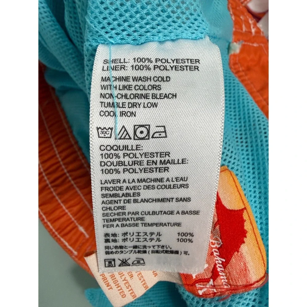 Tommy Bahama Relax Swim Trunks Mens L Orange Floral Tropical Print DadCore‎